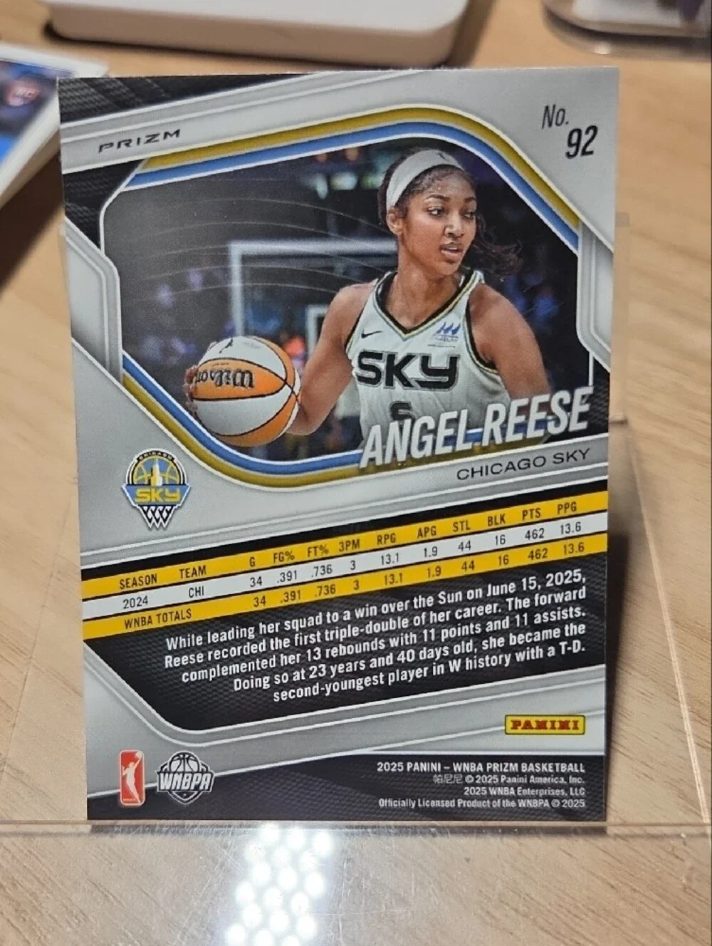 2025 Panini Prizm Angel Reese Chicago Sky White Seismic Prizm